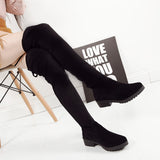 NAUSK Thigh High Boots Female Winter Boots Women Over The Knee Boots Flat Stretch Sexy Fashion Shoes 2018 Black Botas Mujer